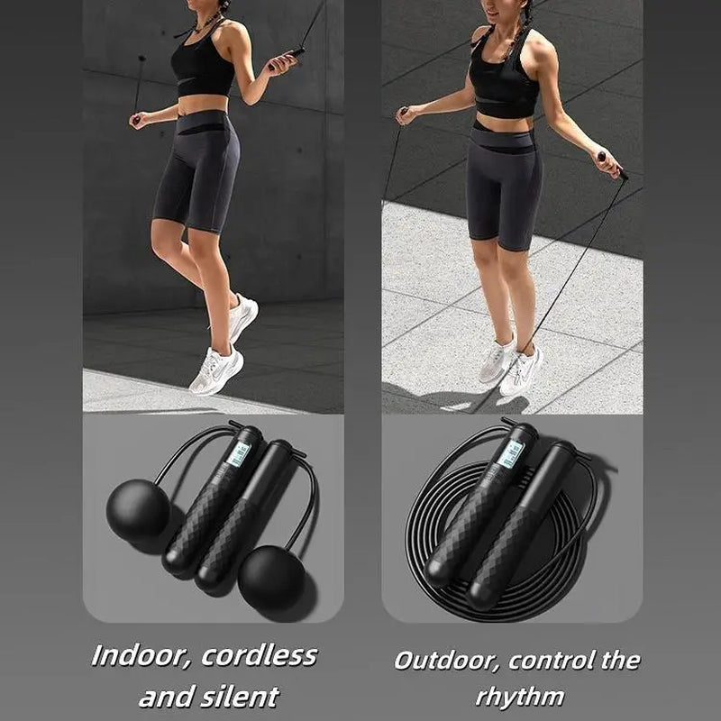 Speedaw Smart Cordless Jump Rope - 2026 2-in-1 Jump Rope with LED Screen & Ergonomic Grips for HIIT Cardio, Home Gym & Travel - Unbreakable Design for Ultimate Performance