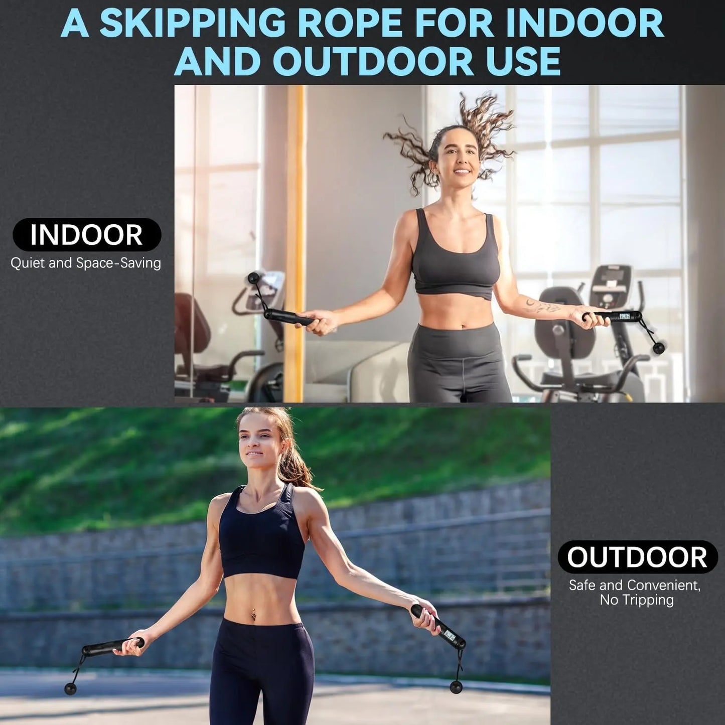 Speedaw Smart Cordless Jump Rope - 2026 2-in-1 Jump Rope with LED Screen & Ergonomic Grips for HIIT Cardio, Home Gym & Travel - Unbreakable Design for Ultimate Performance