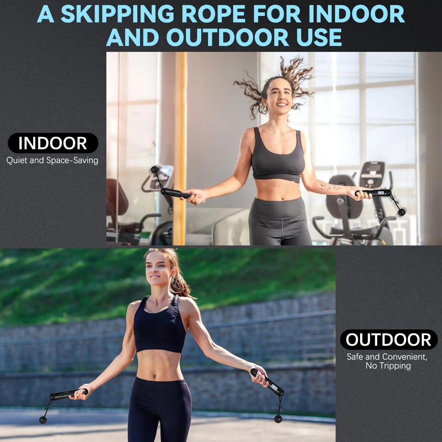 Speedaw Smart Cordless Jump Rope - 2026 2-in-1 Jump Rope with LED Screen & Ergonomic Grips for HIIT Cardio, Home Gym & Travel - Unbreakable Design for Ultimate Performance