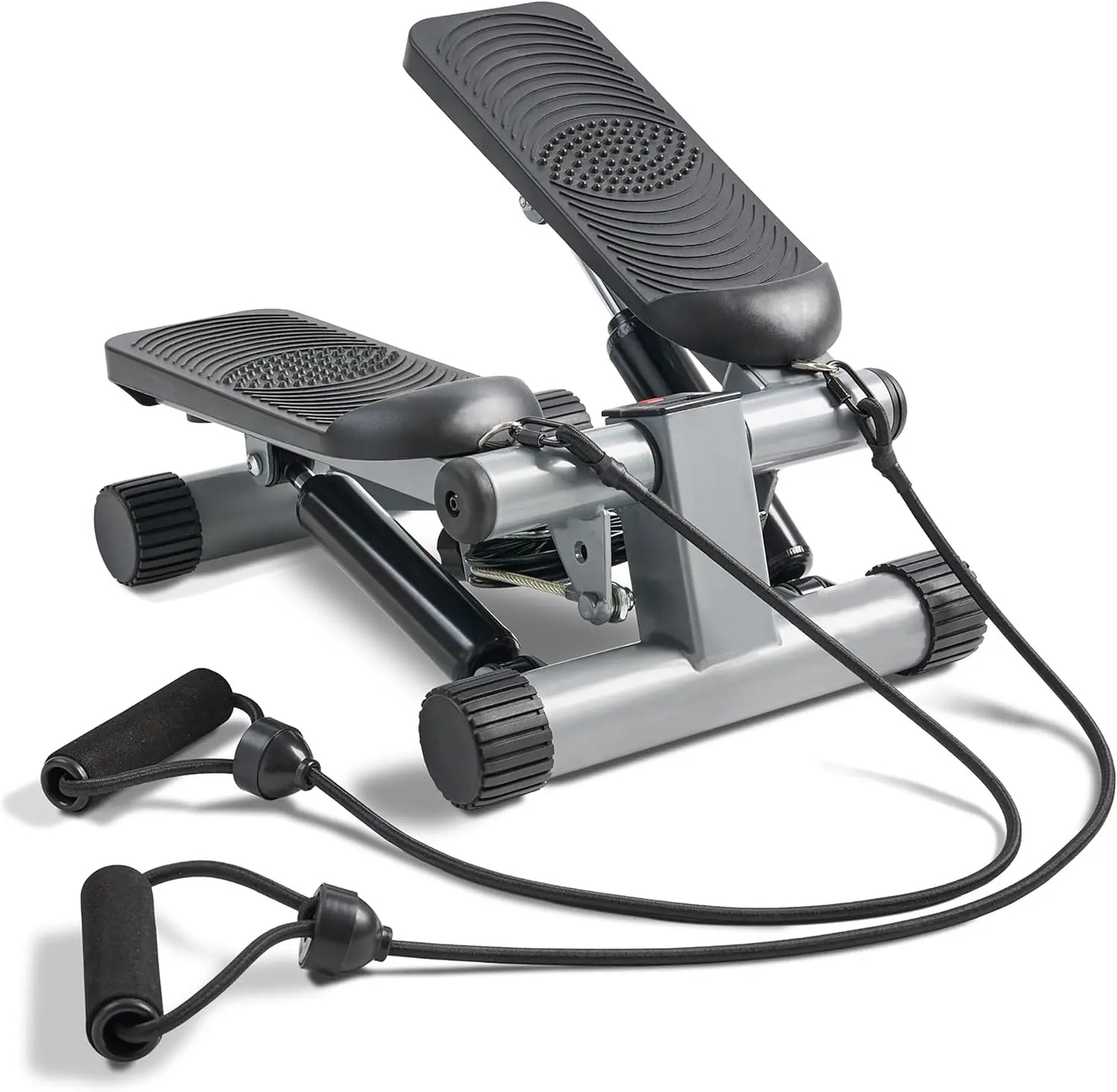 Sunny Health Mini Steppers for Exercise at Home, Stair Step Workout Machine with Resistance Bands, Full Body Cardio Equipment, Optional Smart Stepper with Sunnyfit App Connection