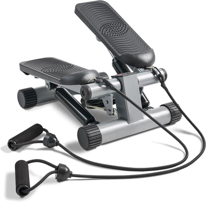 Sunny Health Mini Steppers for Exercise at Home, Stair Step Workout Machine with Resistance Bands, Full Body Cardio Equipment, Optional Smart Stepper with Sunnyfit App Connection