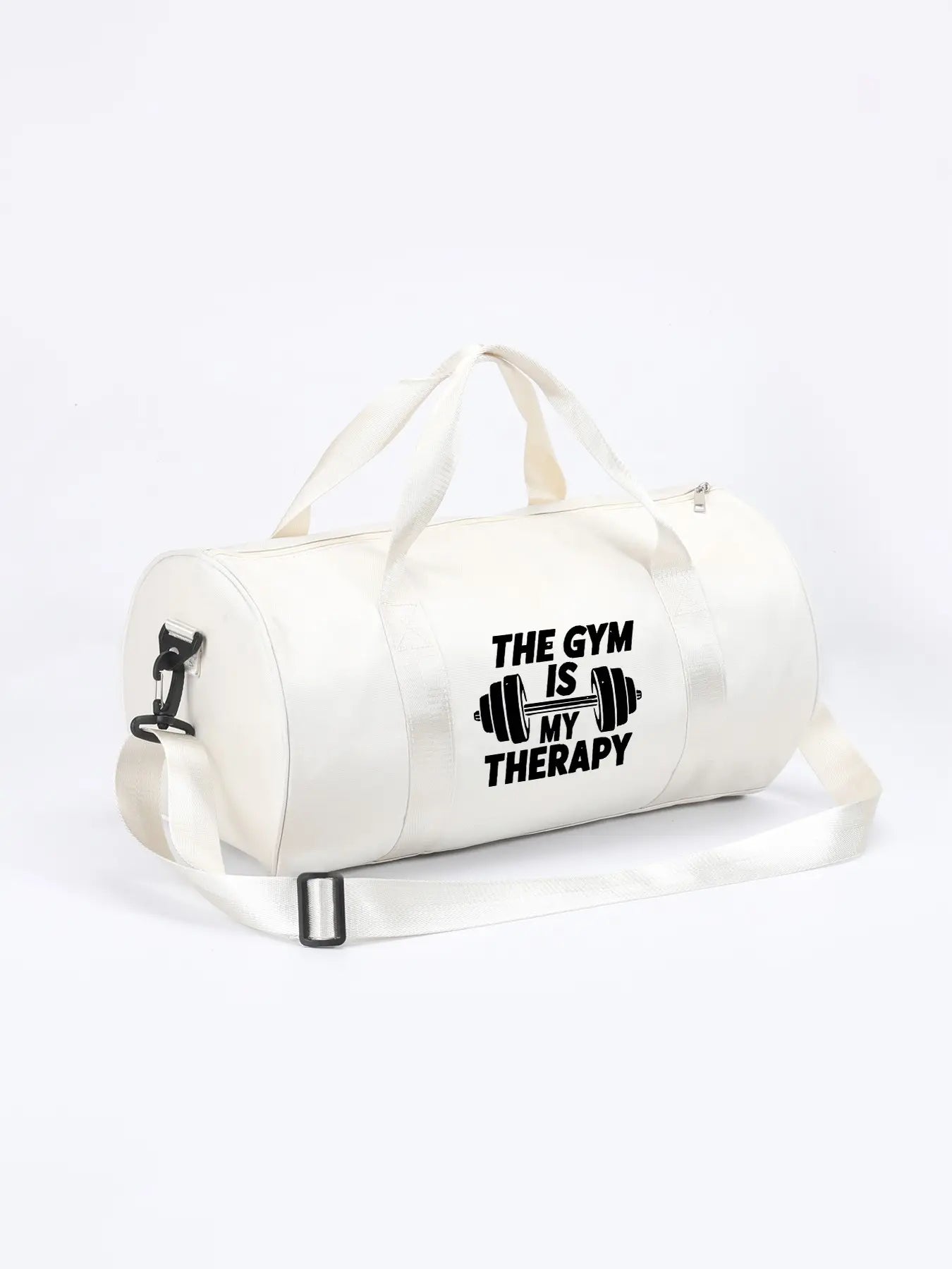 Gym Travel Bag, Multifunctional Sports Bag with 'The Gym Is My Therapy' Print, Ideal for Weightlifting, Crossfit, and Various Fitness Activities, Sports Gear Organizer