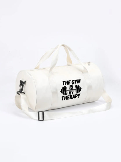 Gym Travel Bag, Multifunctional Sports Bag with 'The Gym Is My Therapy' Print, Ideal for Weightlifting, Crossfit, and Various Fitness Activities, Sports Gear Organizer